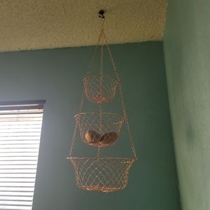 3 basket rose gold storage hanger